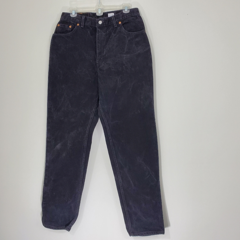 Levi's 550 Black Distressed Relaxed Fit Tapered Leg Denim Pants, Sz 14 M…